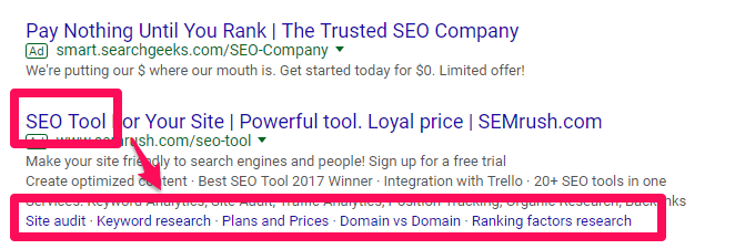 نمونه‌ی یک تبلیغ صحیح از SEMRush